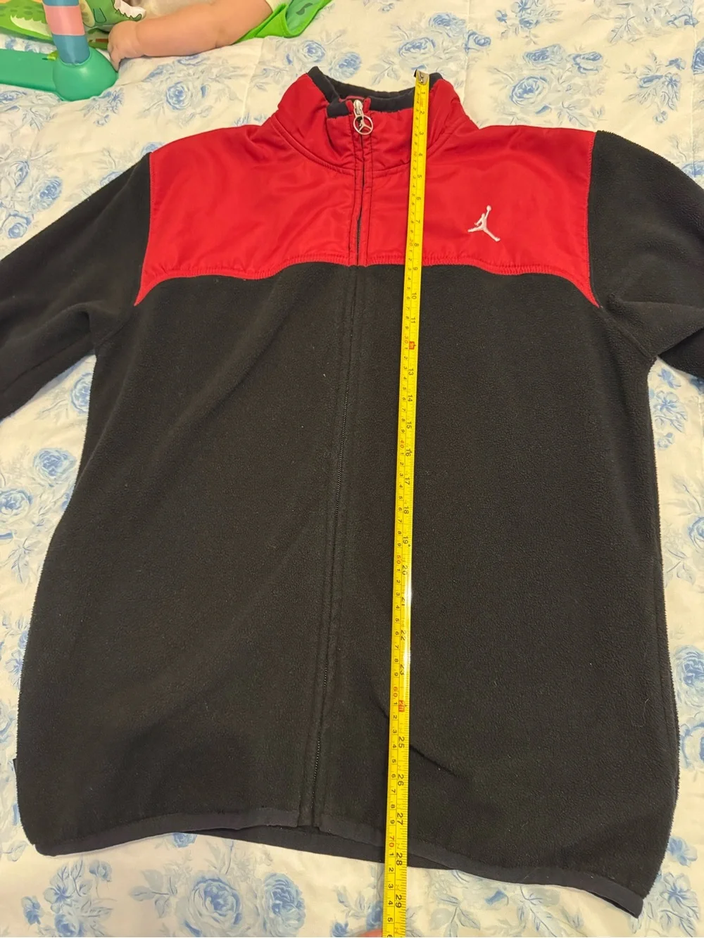 JORDAN Full Zip Fleece Jacket Youth Size L Red And Black
